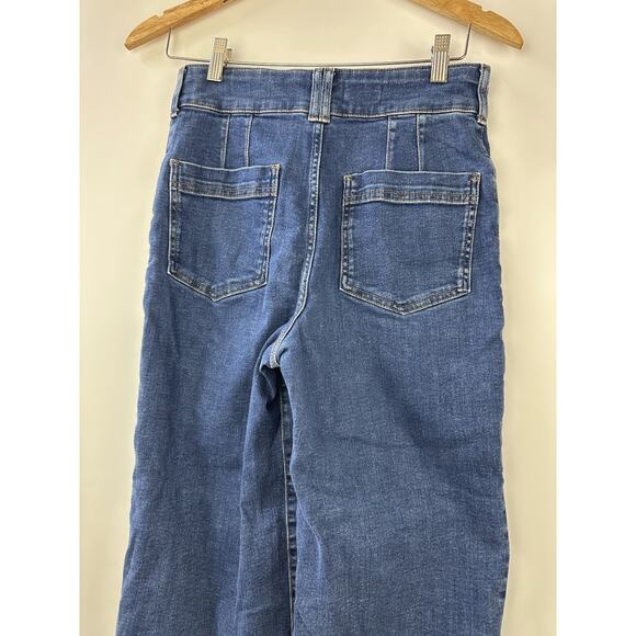 Pilcro Anthropologie The Skipper Wide Leg Cropped High Rise Jean No Size 28 x 24 - Picture 13 of 14